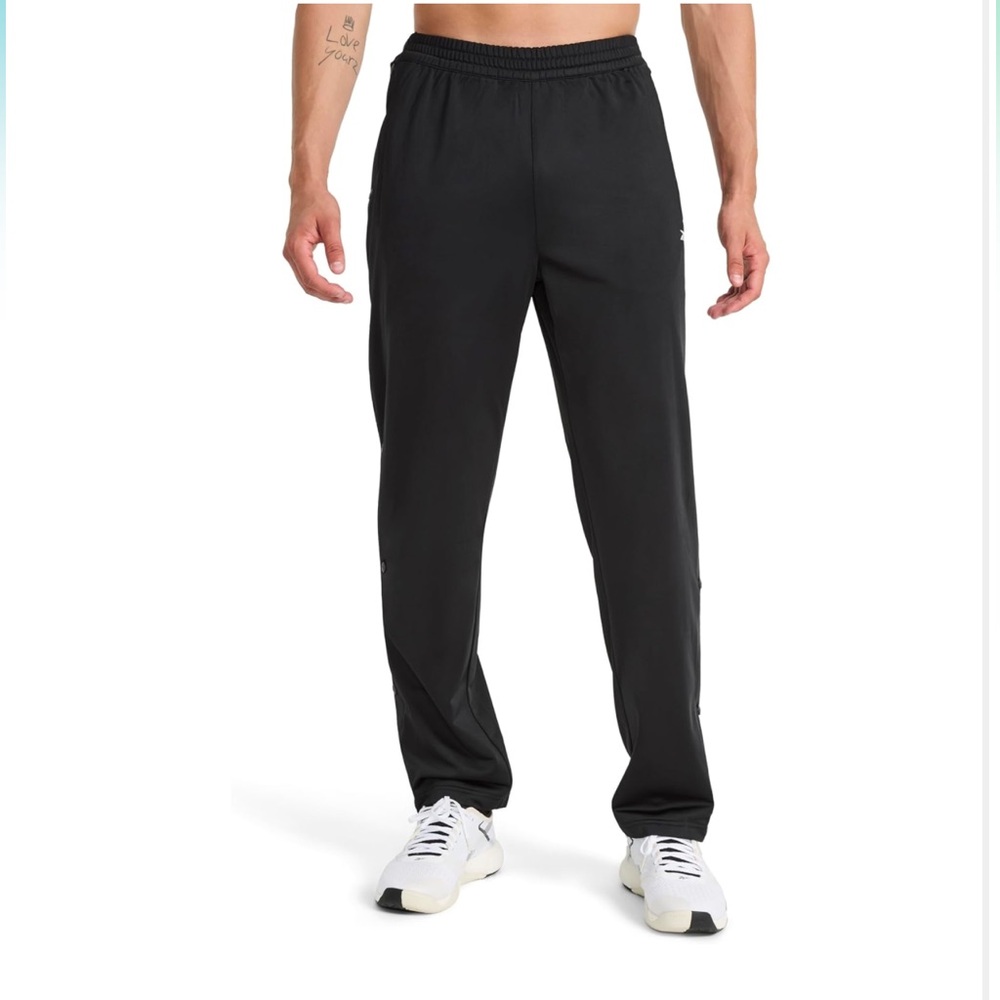 Reebok Men's Classics Basketball GOLD Snap Pant, Black Jogger Size 2XL NEW!!